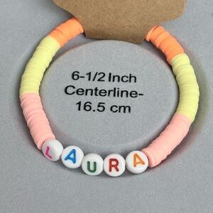 LAURA 6.5” Colorful Beaded Name Bracelet